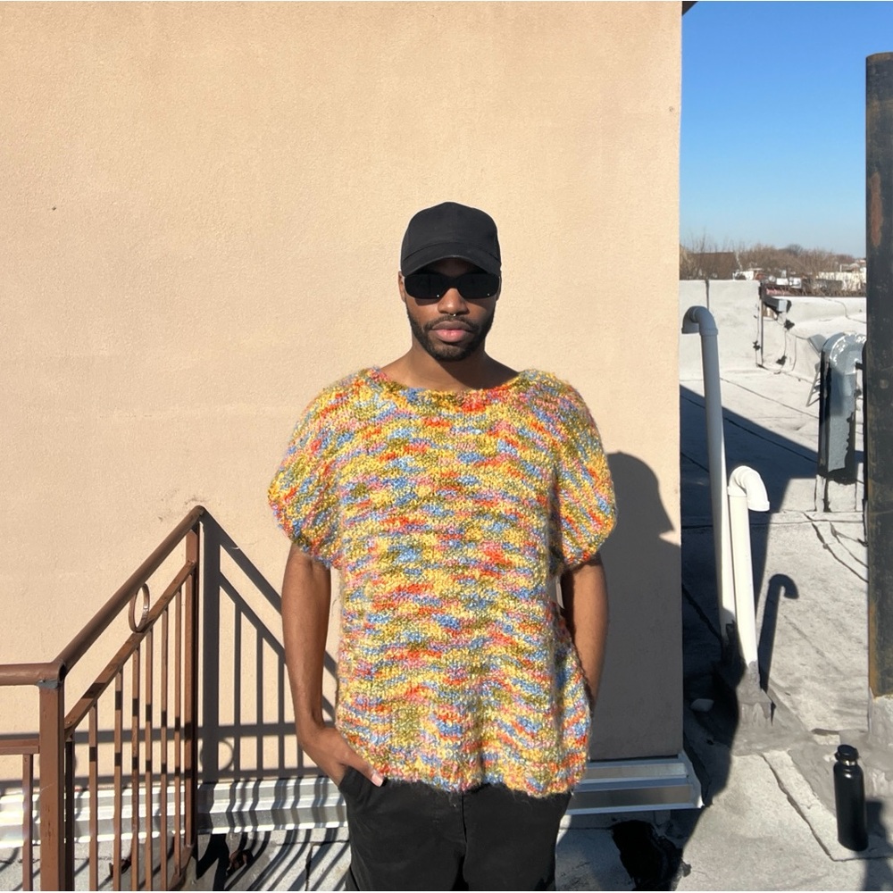 Vintage Hand Knit Rainbow Top